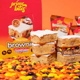 Prime Bites Protein Brownie from Alpha Prime Supplements, 16-19g Protein, 5g Collagen, Delicious Guilt-Free Snack,12 bars per box (Peanut Butter Candy Crunch)