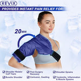 REVIX Shoulder Ice Pack Rotator Cuff Cold Therapy, Ice Packs for Injuries Reusable Gel for Shoulders Pain Relief, Bursitis and Swelling, Cold Compress Shoulder Ice Wrap Navy