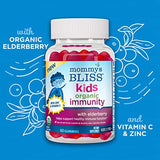 Mommy's Bliss Kids Organic Immunity Gummies with Elderberry Helps Support Healthy Immune Function, USDA Organic, with Zinc & Vitamin C,Age Kids 2 Years +, 60 Gummies