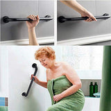 2 Pack 12 Inch Matte Black Shower Grab Bar,ZUEXT Stainless Steel Wall Mount Safety Grab Bar Handle,Bathroom Balance Bar, Safety Hand Rail Support - Handicap, Elderly, Injury, Senior Assist Bath Handle