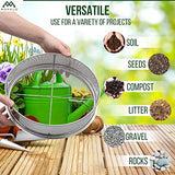 MOPALO 12" Soil Sieve Set with 4 Interchangeable Mesh Screens 1mm, 3mm, 5mm, 7mm - Stainless Steel Metal Riddle Garden Sifter for Rocks, Seeds, Dirt, Compost and Potting Soil