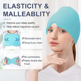 EXQUISLIFE Migraine Headache Relief Cap, Gel Ice Head Wrap, Hot and Cold Therapy, Headache Eyes Mask for Sinus, Puffy Eyes, Tension and Stress Relief (Blue)