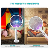 YISSVIC Electric Fly Swatter 4000V Bug Zapper Racket Dual Modes Mosquito Killer with Purple Mosquito Light Rechargeable for Indoor Home Office Backyard Patio Camping