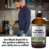 Organic Black Seed Oil - USDA Certified Cold Pressed Glass Bottle Over 1.5% Thymoquinone 3X strength Turkish Black Cumin Nigella Sativa non-GMO 100% Pure Blackseed Oil (16oz Glass Bottle)