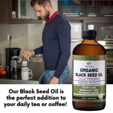 Organic Black Seed Oil - USDA Certified, Cold Pressed Glass Bottle 16oz - Over 1.5% Thymoquinone Turkish Black Cumin Nigella Sativa non-GMO 100% Pure Blackseed Oil