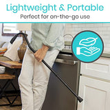 Vive Walking Cane for Women, Men, Elderly - Patented Offset Grip - Lightweight Adjustable Walking Aid with a Non-Slip Tip - Sturdy Balancing Mobility Aid for Seniors, Supports Up to 250lbs (Black)