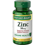 Nature's Bounty Z.inc 50mg, Immune Support, 50 mg - Caplets - 100 Ct.,