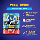 G fuel Sonic Energy Powder, Sugar Free, Clean Caffeine Focus Supplement, Water Mix, Peach Ring Candy Flavor, Focus Amino, Vitamin + Antioxidants Blend - 9.8 oz (40 Servings)