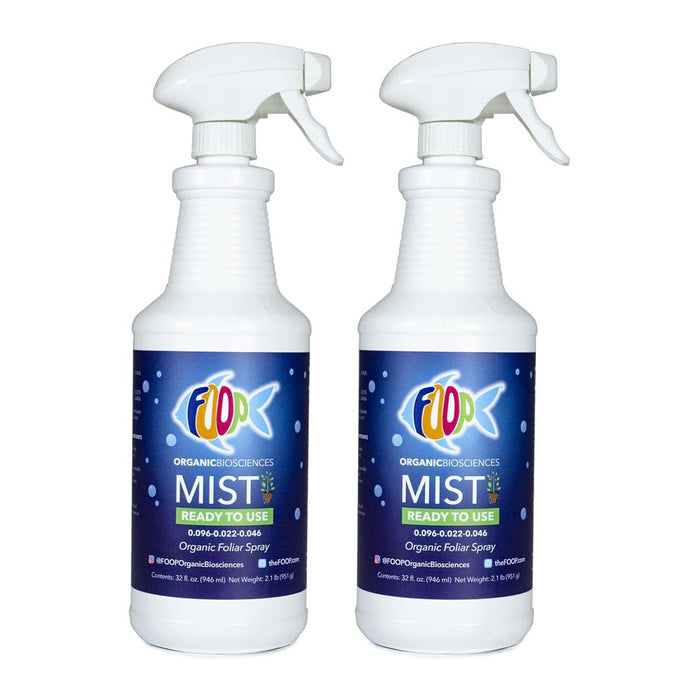 FOOP Mist Ready to Use - Organic Foliar Spray | Accelerates Plant Growth, Reduces Plant Stress | Delivers Broad Spectrum of Nutrients | Ready to Use, No Mixing Required (32oz, 2 Pack)