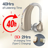 Hearing Aids with 2 Frequency Mode, Delmicure Hearing Aids for Seniors Rechargeable Hearing Aids with Noise Cancelling, Adjustable Volume & Noise Reduction