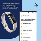 Fitbit Luxe-Fitness and Wellness-Tracker with Stress Management, Sleep-Tracking and 24/7 Heart Rate, One Size S L Bands Included, Lunar White/Soft Gold Stainless Steel, 1 Count