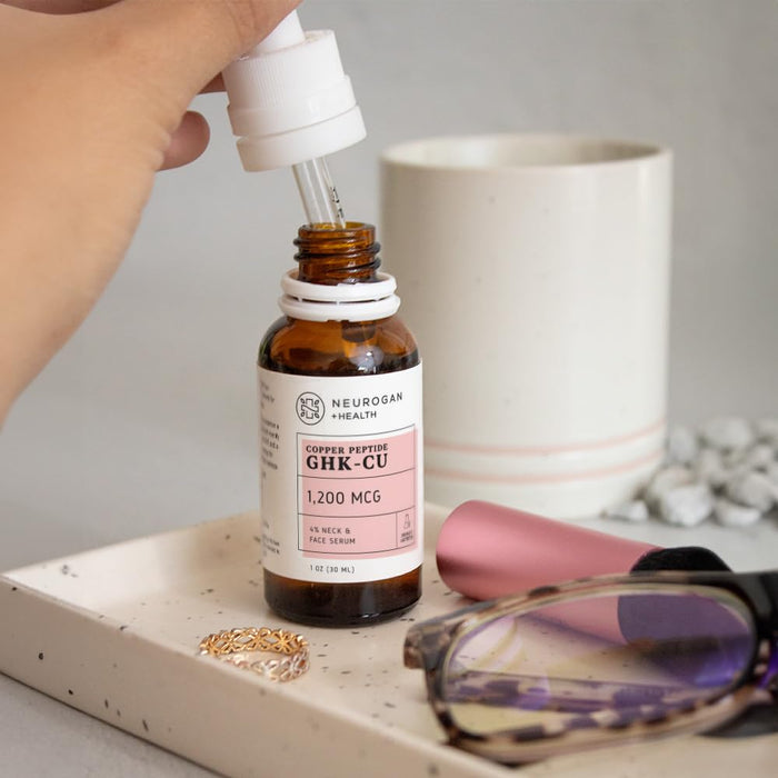 GHK-Cu (Copper Peptide) 4% Neck & Face Serum 1,200mcg (1 oz Bottle)