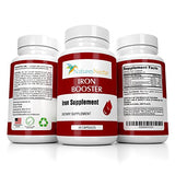Iron Booster - Iron Supplement for Women - Helps Boost Red Blood Cell Production with Slow Release Non Constipating Ferrous Iron Pills for Women - Best Iron Supplements for Anemia - Raw Iron Vitamins