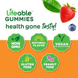 Lifeable Probiotics for Men - 10 Billion CFU - Great Tasting Natural Flavor Gummy Supplement - Gluten Free Vegetarian GMO-Free Probiotic Chewable - for Gut Health and Immune Support - 90 Gummies