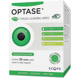 OPTASE Tea Tree Oil Eyelid Wipes - Cleansing for Dry Eyes Blepharitis Treatment Preservative Free, Natural Ingredients Step 2 Cleanse TTO Eye Wipes, Box of 20