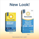 Renew Life Extra Care Digestive Probiotic Capsules, 50 Billion CFU Guaranteed, Daily Supplement Supports Immune, Digestive and Respiratory Health, L. Rhamnosus GG, Dairy, Soy and gluten-free, 30 Count