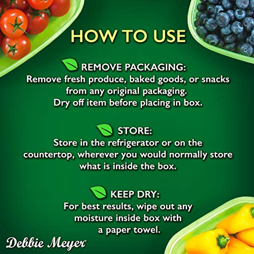 Debbie Meyer GreenBoxes 32 Piece Set – Keeps Fruits, Vegetables, Baked Goods and Snacks Fresh Longer, Reusable, BPA Free, Microwave and Dishwasher Safe, Made in USA