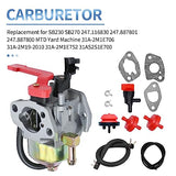 Carburetor Replacement for MTD Yard Machine 31A-2M1E706 31A-2M1E700 31A-2M1E752 31AS2S1E700 31AS2S1E795 Snow Thrower Replacement for Craftsman SB230 SB270 Repl.#951-14093 951-12098