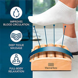 TheraFlow Foot Massager for Plantar Fasciitis Relief, Relaxation Gifts for Women, Men - Foot Roller for Foot Pain, Neuropathy, Heel Spur Pain, Stress Relief, Reflexology Tool - Wooden (Large)