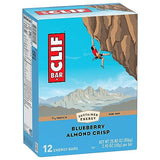 CLIF BAR - Blueberry Almond Crisp - Made with Organic Oats - Non-GMO - Plant Based - Energy Bars - 2.4 oz. (12 Pack)