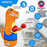 PREFERRED TOYS Bop Bag Inflatable Punching Dinosaur for Kids - Instant Bounce Back Movement and 47" Height