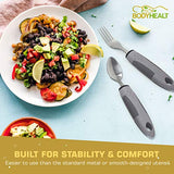 BodyHealt Easy Grip Adaptive Utensils - Weighted Utensils for Elderly, Disabled & Handicapped. Knives Forks & Spoons Set for Arthritis, Parkinsons Aid, Hand Muscle Weakness & Stroke Recovery Equipment