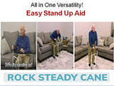 Rock Steady Cane – Hip, Knee Surgery Recovery Aid – Helps You Recover Faster from Surgeries and Injuries. Fully Adjustable Walking Cane Keeps You Moving, Increasing Circulation and Flexibility