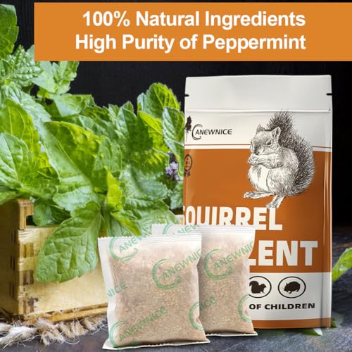 ANEWNICE Squirrel Repellent Outdoor, Rodent Repellent, Squirrel Repellent for Attic and Cars, Natural Squirrel Repellent for Bird Feeders and Garden, Ultra Powerful Chipmunk Repellent - 10Packs