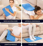 GENIANI Double Sided XL Heating Pad Electric for Lower Back Pain & Period Cramps Relief, Heat Pad with 6 Heat Settings for Neck & Shoulders, Christmas Gifts for Men & Women (12"x24" Electric Blue)