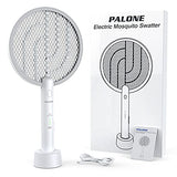 PALONE Electric Fly Swatter 3000V Bug Zapper Racket 2 in 1 Fly Swatter with 1200mAh Battery Rechargeable Mosquito Killer Lamp with 3 Layers Safety Mesh for Indoor and Outdoor