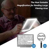 5X Magnifying Glass for Reading, Large and Lightweight Magnifier with 36 Ultra-Bright Dimmer LED Lights Provide Full-Page Viewing Area Evenly Lit Perfect for Low Vision Person and Seniors(Grey)