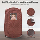 Portable Sauna Tent, Foldable One Person Full Body Spa for Detox Therapy Without Steamer- Brown