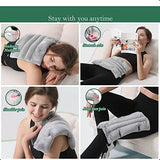 Romfox Microwavable Heating Pad for Pain Relief, Moist Heat for Menstrual Cramps, Muscles, Joints, Back, Neck and Shoulders, Heat Compress Pillow, for Both Hot and Cold Therapy (Grey - Unscented)