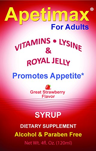 ELP ESSENTIAL Apetimax Vitamins Lysine Royal Jelly Promotes Appetite Syrup for Adults and Kids (4oz for Adult)