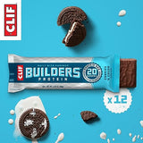 CLIF Builders - Cookies 'n Cream Flavor - Protein Bars - Gluten-Free - Non-GMO - Low Glycemic - 20g Protein - 2.4 oz. (12 Count)