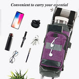 Crutch Bag Lightweight Crutch Accessories Storage Pouch with Reflective Strap and Front Zipper Pocket for Universal Crutch Bag to Keep Item Safety (Purple)