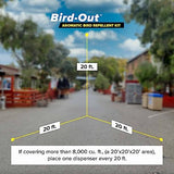 Bird B Gone - Bird-Out Aromatic Bird Repellent Refill Cartridge - Lasts 60 Days - Humane Bird Deterrent Covers 8,000 cu ft (20'x20'x20') - for Patios, Decks, Yards, Etc - Easy & Discreet Solution