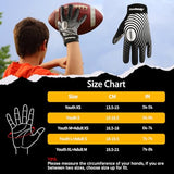 HANDLANDY Sticky Youth Football Gloves for Boys Girls, Cool Flexible Kids Football Gloves, Silicone Grip Wide Receiver Gloves Youth (Black and White, Small)