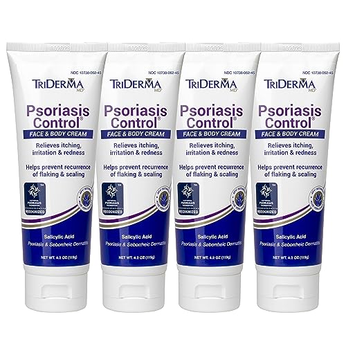 TriDerma Psoriasis Control Face and Body Cream, 4.2 Ounces, 4 Pack