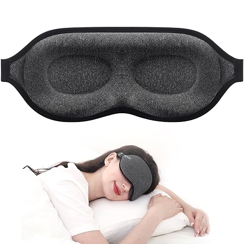 MZOO Luxury Sleep Mask for Back and Side Sleeper, 100 Block Out Light