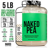 NAKED nutrition 5LB 100% Pea Protein Powder from North American Farms - Unflavored Vegan Pea Protein Isolate - Plant Protein Powder, Easy to Digest - Speeds Muscle Recovery