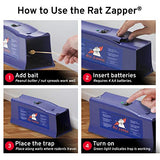 Rat Zapper Classic RZC001-4 Indoor Electronic Rat Trap - 4 Traps, Purple