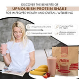 UpNourish Plant-Based Protein Meal Replacement Shake! Keto, Vegan-Friendly Lifestyles. Gluten & Dairy-Free Smoothie with Essential Vitamins, Minerals, and Low Carbs - Strawberry Banana, 15 Servings