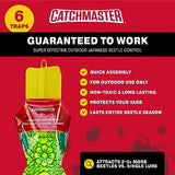 Catchmaster Japanese Beetle Traps Outdoor 6PK, Flying Insect Trap Bag with Dual Pheromone Food Lure, Hanging Bug Catcher for Backyard & Garden, Pest Control for Plants, Trees, Vegetables & Flowers