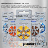 PowerOne Cochlear Implant Batteries, 2 Cartons of 60 Batteries, Total of 120 Batteries