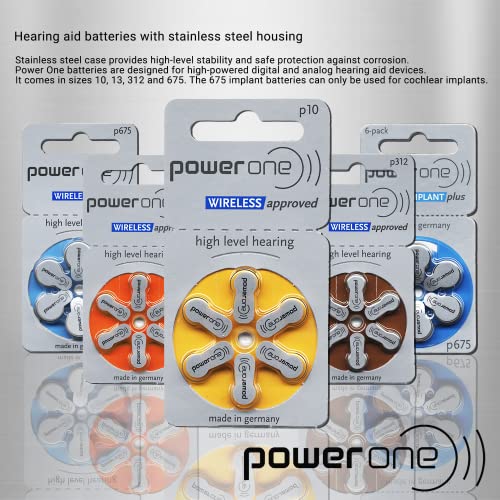 Power One Size 312 Zinc Air No Mercury (60 batteries) + Battery Caddy Keychain