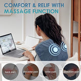 DAILYLIFE Massage Heating Pad, 12"x 24" Electric Heated Pads with Massager, 4 Massage Modes, 6 Heat Settings, 24 Relaxing Combinations, Back Pain and Sore Muscle Relief, Deep Blue