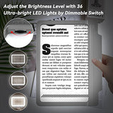 5X Magnifying Glass for Reading, Large and Lightweight Magnifier with 36 Ultra-Bright Dimmer LED Lights Provide Full-Page Viewing Area Evenly Lit Perfect for Low Vision Person and Seniors(Grey)