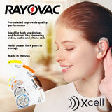 Rayovac Mercury Free Xcell Size 312 Hearing Aid Batteries (60 Batteries) + Keychain