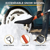 EcoNour 39" 6 in 1 Snow Shovel for Car | 270 Degree Rotating Snow Brush | Ice Scraper for Car Windshield | Scratch Free Extendable Snow Squeegee for Car, SUV, Truck Winter Car Accessories